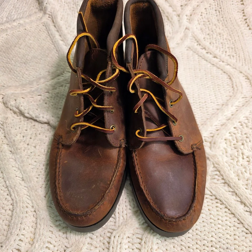 VTG G.H. Bass Outdoor Chukka Boots Brown Leather Moc Toe Mens 7 M Excellent